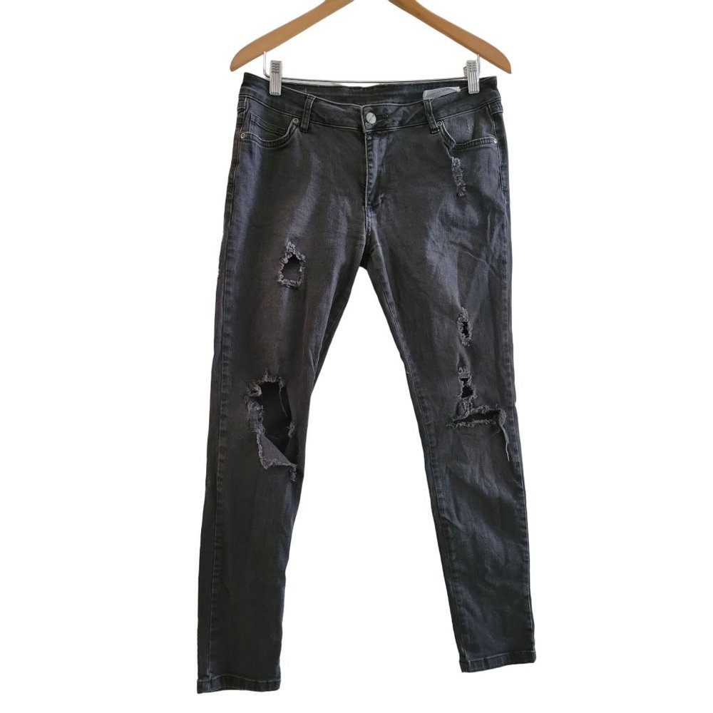 Anine Bing Brodie Black Distressed Skinny leg jeans size 29
